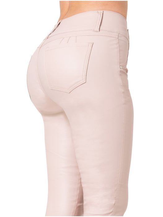 Lowla CCS2B0719 Pantalones Talle Medio Imitacion de Cuero para Damas