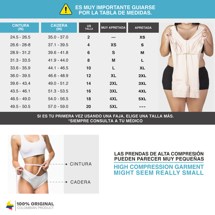 SONRYSE M211BF Fajas Colombianas Post Operatorias Post Liposucción Busto Libre Marfit