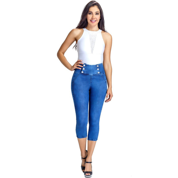 Lowla 239257 | Jeans Capri Colombianos Levanta Cola con Faja Interna