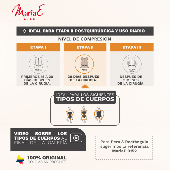 MaríaE 9182 | Faja Colombiana Posparto & Posquiúrgica Levanta Cola Reductora y Moldeadora | Powernet